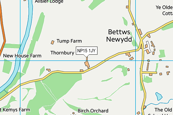 NP15 1JY map - OS VectorMap District (Ordnance Survey) NP15 1JY map - OS VectorMap District (Ordnance Survey)