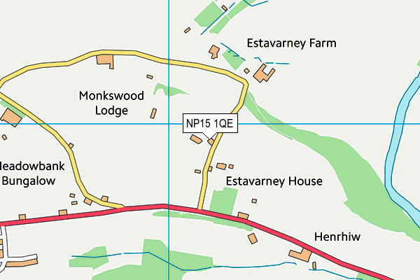 NP15 1QE map - OS VectorMap District (Ordnance Survey) NP15 1QE map - OS VectorMap District (Ordnance Survey)