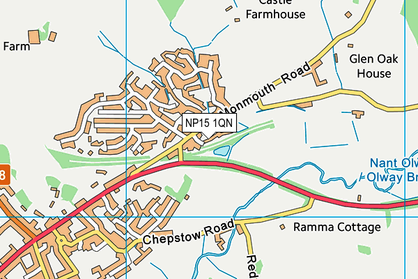 NP15 1QN map - OS VectorMap District (Ordnance Survey)
