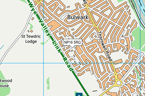 NP16 5RQ map - OS VectorMap District (Ordnance Survey)