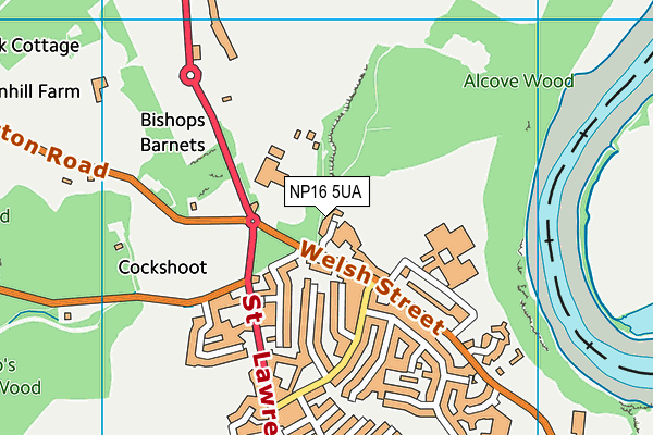 NP16 5UA map - OS VectorMap District (Ordnance Survey)