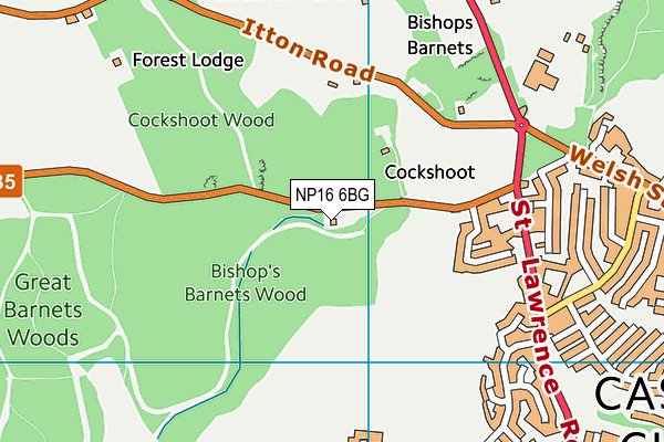 NP16 6BG map - OS VectorMap District (Ordnance Survey)