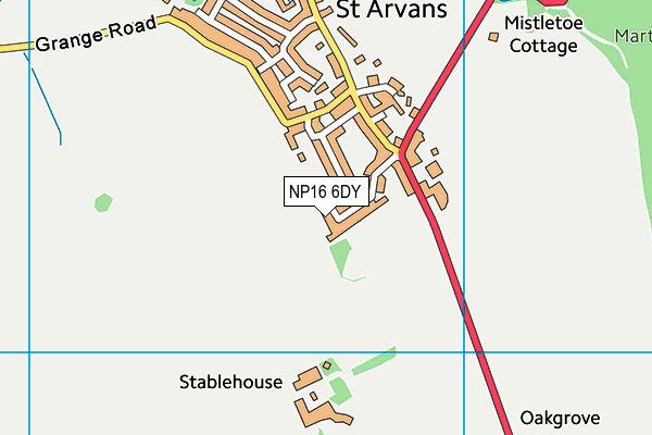 NP16 6DY map - OS VectorMap District (Ordnance Survey)