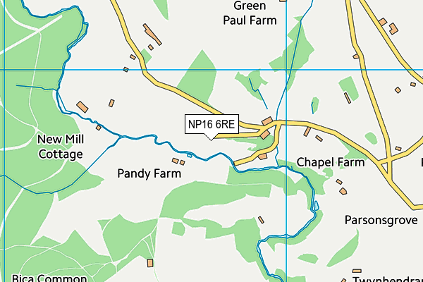 NP16 6RE map - OS VectorMap District (Ordnance Survey)