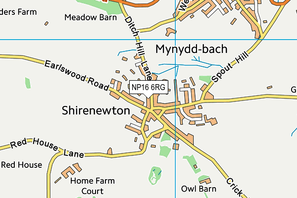 NP16 6RG map - OS VectorMap District (Ordnance Survey)