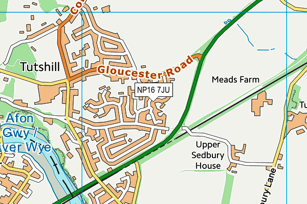 NP16 7JU map - OS VectorMap District (Ordnance Survey)