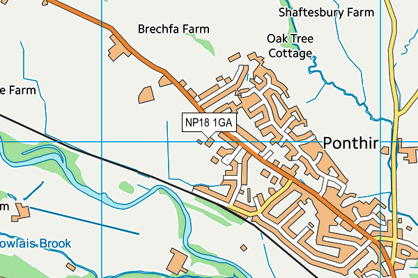 NP18 1GA map - OS VectorMap District (Ordnance Survey) NP18 1GA map - OS VectorMap District (Ordnance Survey)