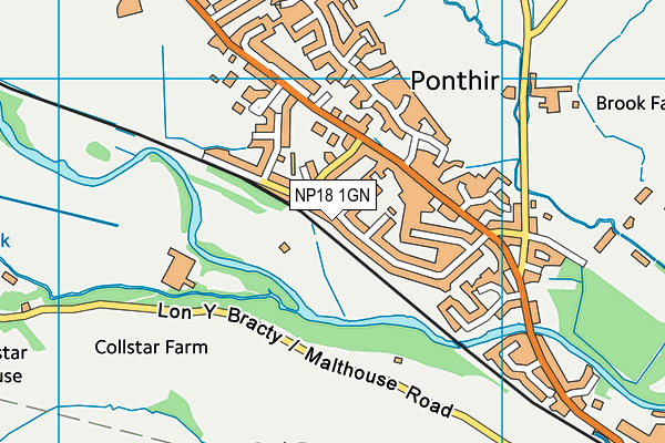 NP18 1GN map - OS VectorMap District (Ordnance Survey) NP18 1GN map - OS VectorMap District (Ordnance Survey)