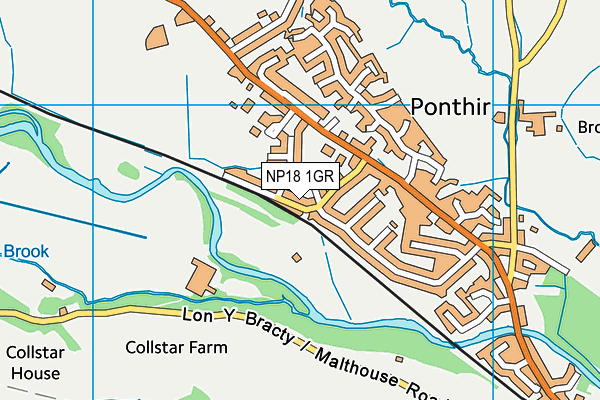 NP18 1GR map - OS VectorMap District (Ordnance Survey) NP18 1GR map - OS VectorMap District (Ordnance Survey)