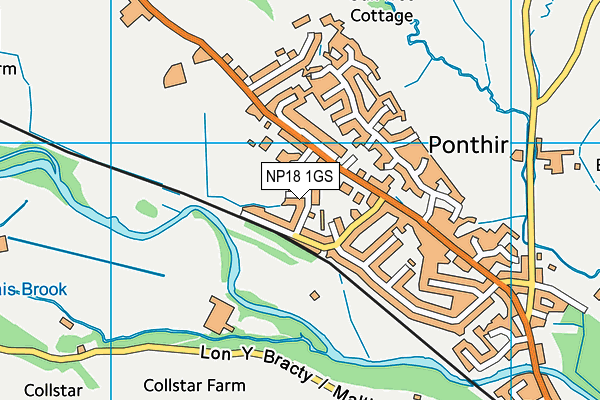 NP18 1GS map - OS VectorMap District (Ordnance Survey)