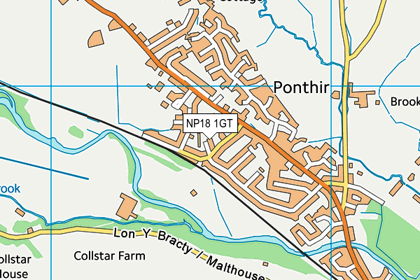 NP18 1GT map - OS VectorMap District (Ordnance Survey) NP18 1GT map - OS VectorMap District (Ordnance Survey)
