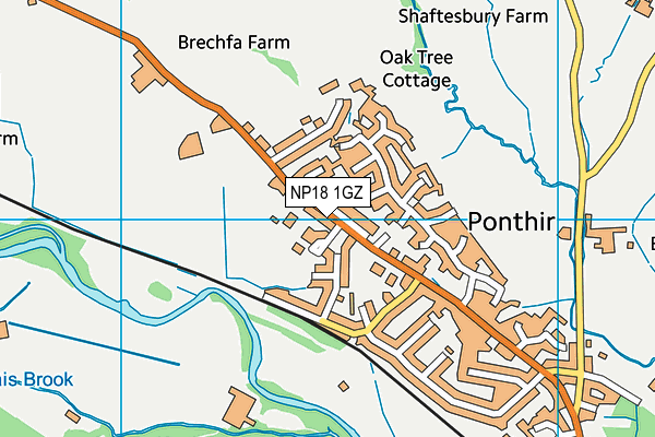 NP18 1GZ map - OS VectorMap District (Ordnance Survey) NP18 1GZ map - OS VectorMap District (Ordnance Survey)