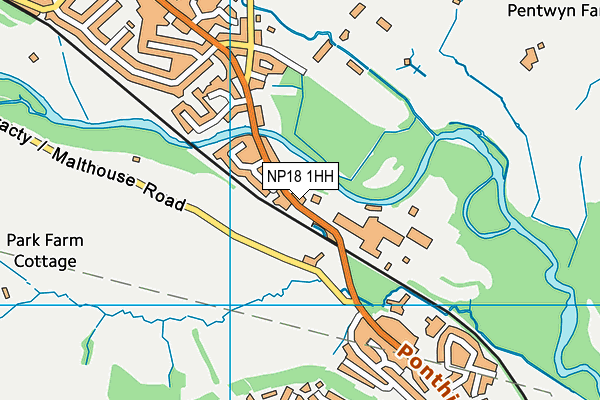 NP18 1HH map - OS VectorMap District (Ordnance Survey) NP18 1HH map - OS VectorMap District (Ordnance Survey)