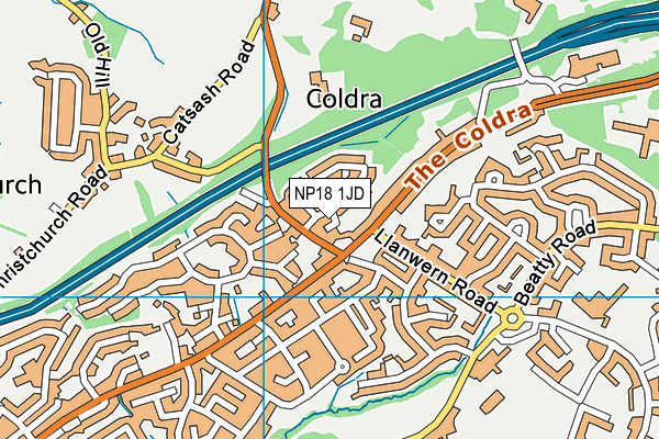 NP18 1JD map - OS VectorMap District (Ordnance Survey) NP18 1JD map - OS VectorMap District (Ordnance Survey)
