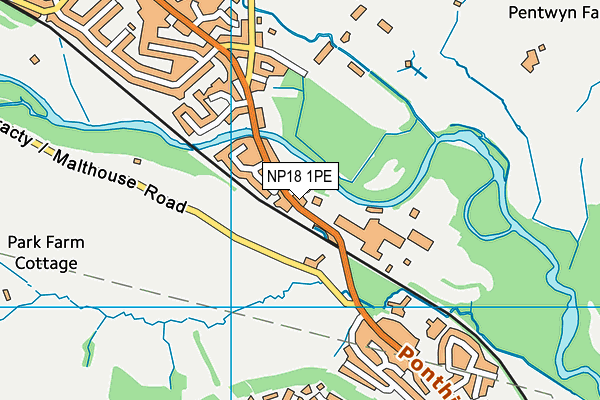 NP18 1PE map - OS VectorMap District (Ordnance Survey) NP18 1PE map - OS VectorMap District (Ordnance Survey)