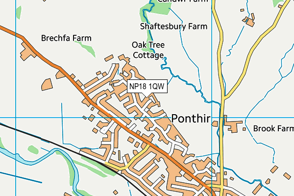 NP18 1QW map - OS VectorMap District (Ordnance Survey) NP18 1QW map - OS VectorMap District (Ordnance Survey)