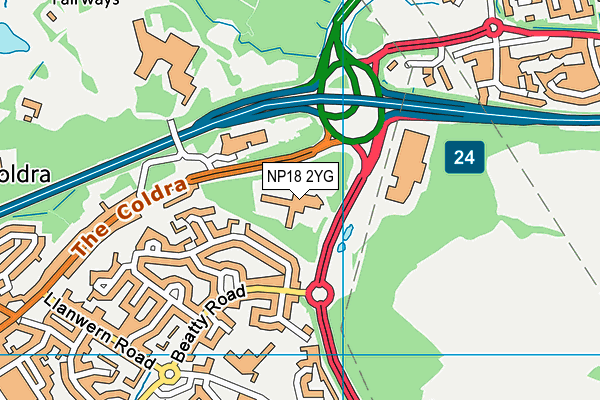 NP18 2YG map - OS VectorMap District (Ordnance Survey)