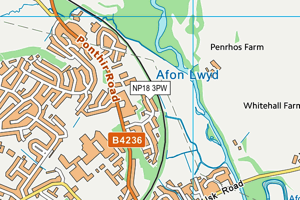 NP18 3PW map - OS VectorMap District (Ordnance Survey)