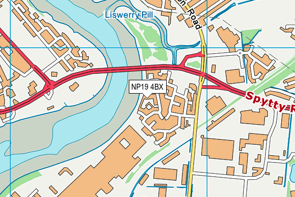 NP19 4BX map - OS VectorMap District (Ordnance Survey)