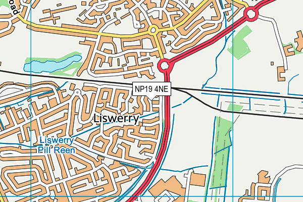 NP19 4NE map - OS VectorMap District (Ordnance Survey) NP19 4NE map - OS VectorMap District (Ordnance Survey)