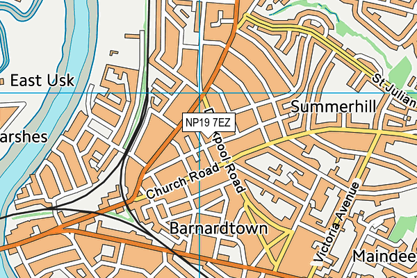 NP19 7EZ map - OS VectorMap District (Ordnance Survey)