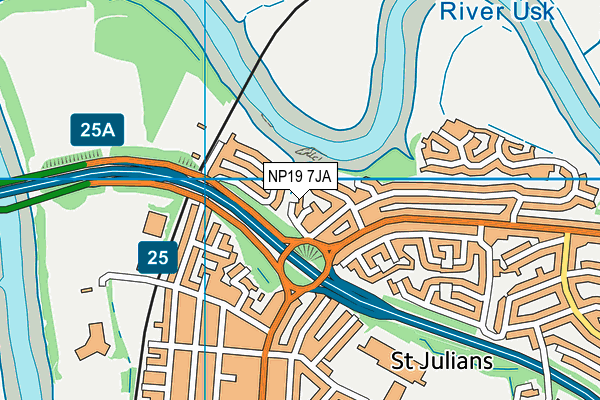 NP19 7JA map - OS VectorMap District (Ordnance Survey) NP19 7JA map - OS VectorMap District (Ordnance Survey)