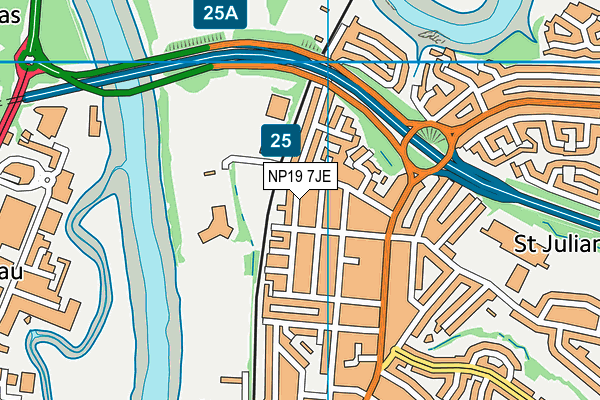 NP19 7JE map - OS VectorMap District (Ordnance Survey) NP19 7JE map - OS VectorMap District (Ordnance Survey)