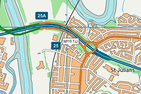 NP19 7JJ map - OS VectorMap District (Ordnance Survey)