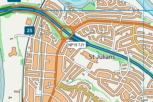 NP19 7JY map - OS VectorMap District (Ordnance Survey) NP19 7JY map - OS VectorMap District (Ordnance Survey)