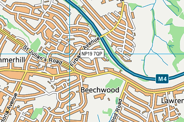 NP19 7QP map - OS VectorMap District (Ordnance Survey)
