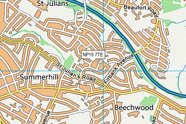 NP19 7TE map - OS VectorMap District (Ordnance Survey) NP19 7TE map - OS VectorMap District (Ordnance Survey)