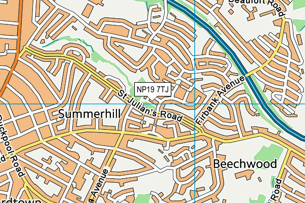 NP19 7TJ map - OS VectorMap District (Ordnance Survey) NP19 7TJ map - OS VectorMap District (Ordnance Survey)
