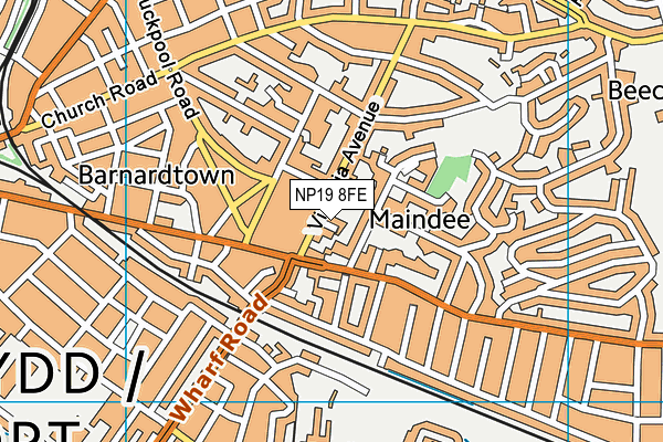 NP19 8FE map - OS VectorMap District (Ordnance Survey) NP19 8FE map - OS VectorMap District (Ordnance Survey)