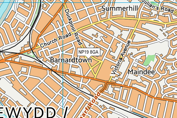 NP19 8GA map - OS VectorMap District (Ordnance Survey) NP19 8GA map - OS VectorMap District (Ordnance Survey)