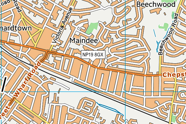 NP19 8GX map - OS VectorMap District (Ordnance Survey)