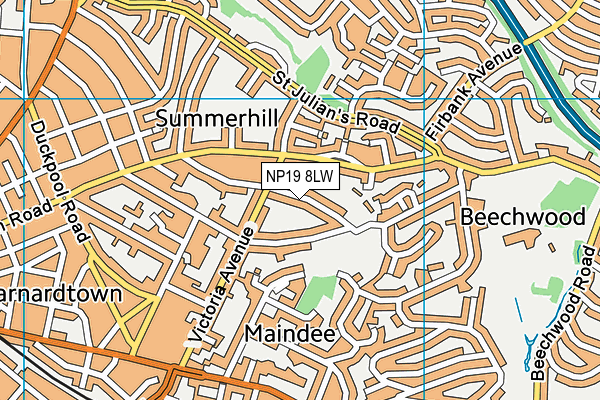 NP19 8LW map - OS VectorMap District (Ordnance Survey) NP19 8LW map - OS VectorMap District (Ordnance Survey)