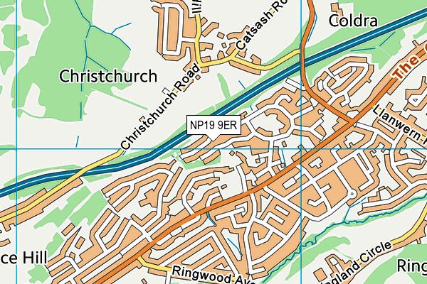 NP19 9ER map - OS VectorMap District (Ordnance Survey) NP19 9ER map - OS VectorMap District (Ordnance Survey)