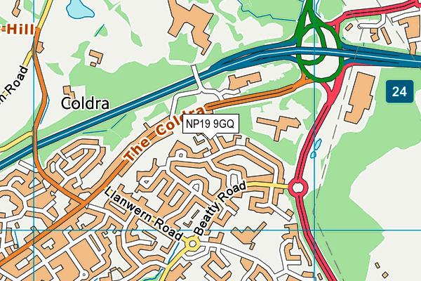 NP19 9GQ map - OS VectorMap District (Ordnance Survey) NP19 9GQ map - OS VectorMap District (Ordnance Survey)