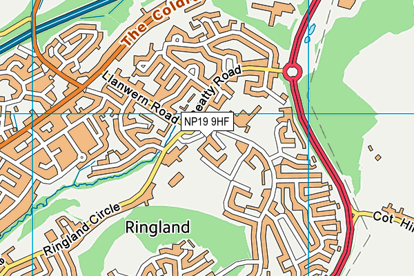 NP19 9HF map - OS VectorMap District (Ordnance Survey) NP19 9HF map - OS VectorMap District (Ordnance Survey)