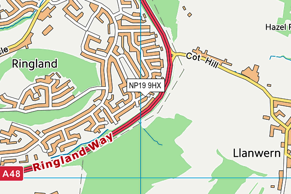 NP19 9HX map - OS VectorMap District (Ordnance Survey)