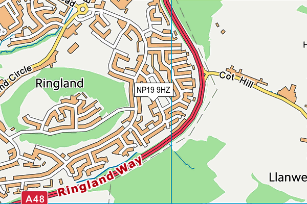 NP19 9HZ map - OS VectorMap District (Ordnance Survey) NP19 9HZ map - OS VectorMap District (Ordnance Survey)