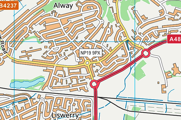 NP19 9PX map - OS VectorMap District (Ordnance Survey) NP19 9PX map - OS VectorMap District (Ordnance Survey)
