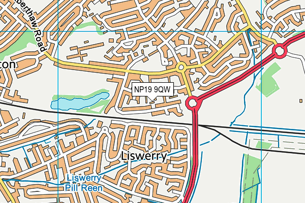 NP19 9QW map - OS VectorMap District (Ordnance Survey)