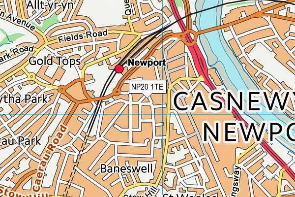 NP20 1TE map - OS VectorMap District (Ordnance Survey)