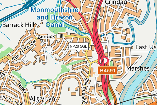 NP20 5GL map - OS VectorMap District (Ordnance Survey) NP20 5GL map - OS VectorMap District (Ordnance Survey)