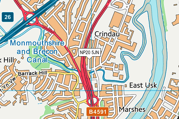 NP20 5JN map - OS VectorMap District (Ordnance Survey)
