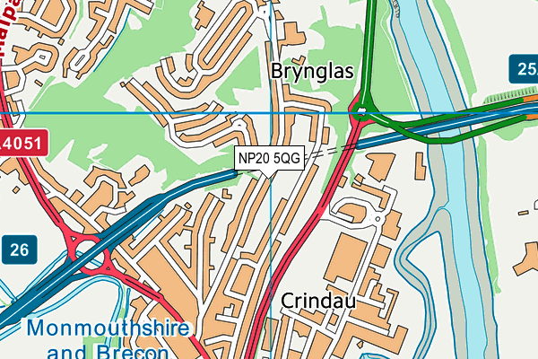 NP20 5QG map - OS VectorMap District (Ordnance Survey)