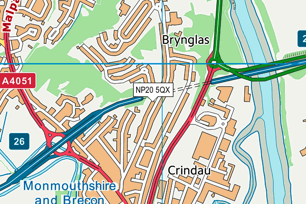 NP20 5QX map - OS VectorMap District (Ordnance Survey) NP20 5QX map - OS VectorMap District (Ordnance Survey)