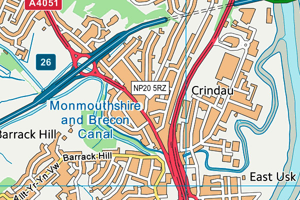 NP20 5RZ map - OS VectorMap District (Ordnance Survey)