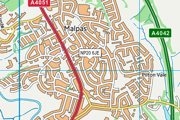 NP20 6JE map - OS VectorMap District (Ordnance Survey)